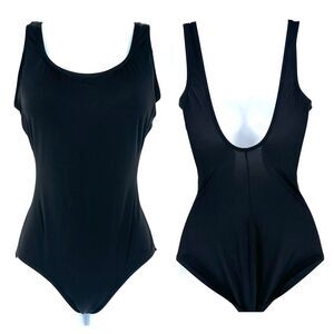 LL Bean Y2K One Piece Black Swimsuit‎ Size 6 Small Bathing Suit Modest